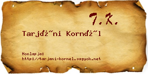 Tarjáni Kornél névjegykártya