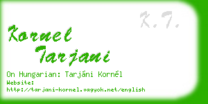 kornel tarjani business card